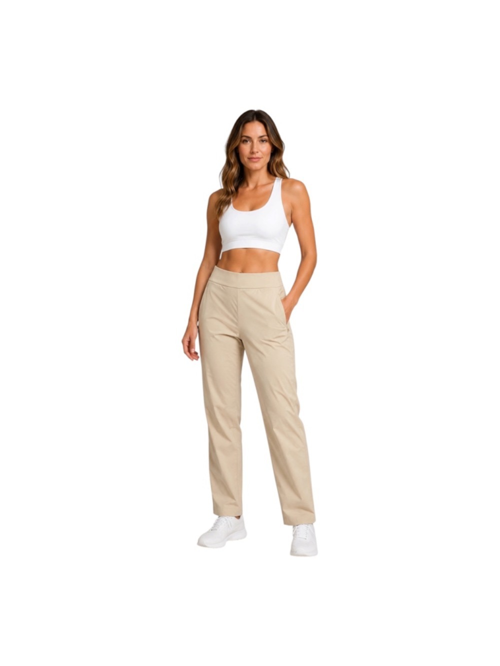 MAELREG Performance ProFlex Ankle Pants Women’s Small Khaki Stretch UPF 30+ NWT